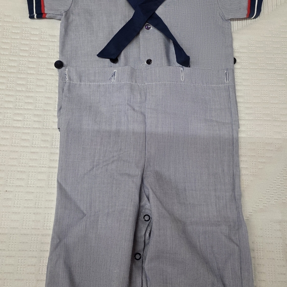 Bryan Other - Toddler Blue Seersucker Sailor-Style Overalls